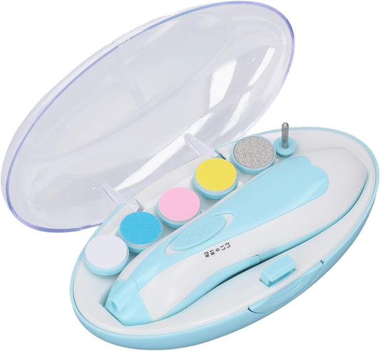 Baby Electric Nail Grinder with Ultra Low Volume LED Light 6-in-1 Electric Baby Nail Clipper for Safe Finger Care