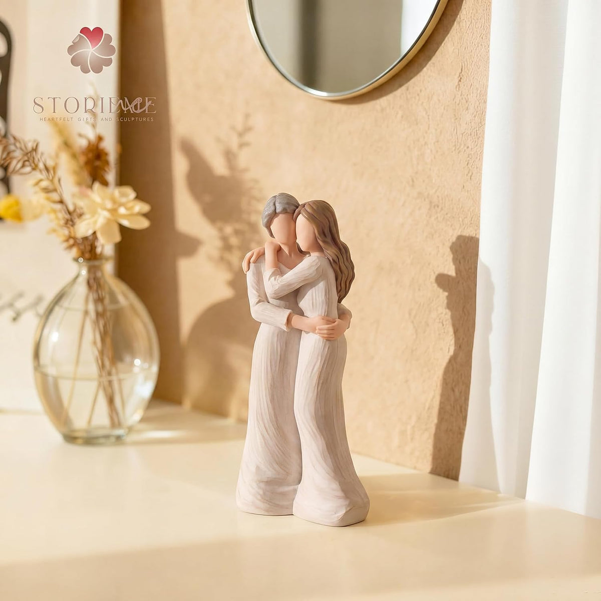 Storieme Sentimental Mother Daughter Hug Figurine Gifts for Mom Birthday