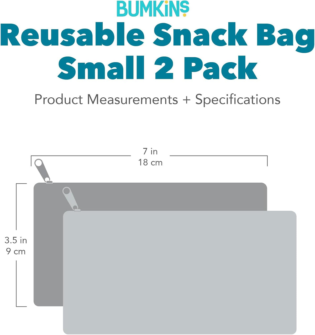 Bumkins Disney Reusable Snack Bags, for Kids School Lunch and for Adults Portion, Washable Fabric, Waterproof Cloth Zip Bag, Supplies Travel Pouch, Food-Safe Storage, 2-pk Nightmare Before Christmas