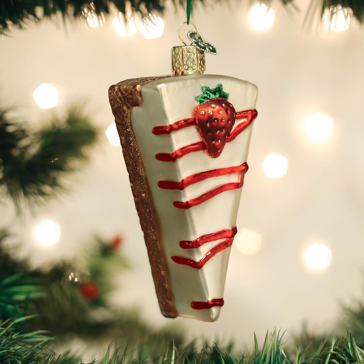 Old World Christmas Cheesecake Glass Blown Ornaments for Christmas Tree