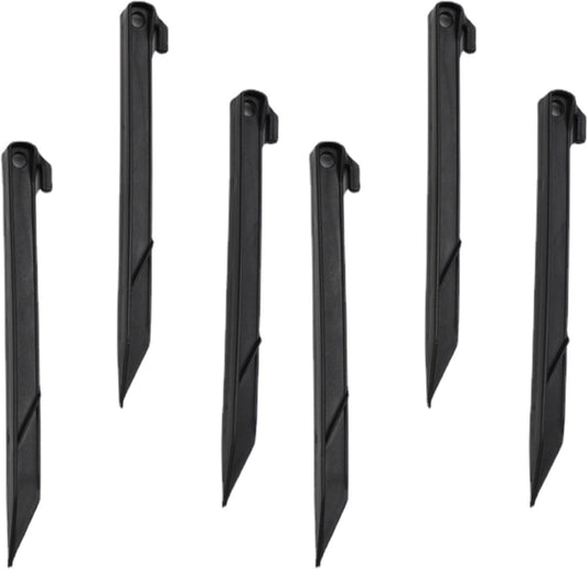 6-Pack 8.7 in Plastic Inflatable Stakes with Cords Replacement Anchors for Holiday Inflatables | USA Decoration®