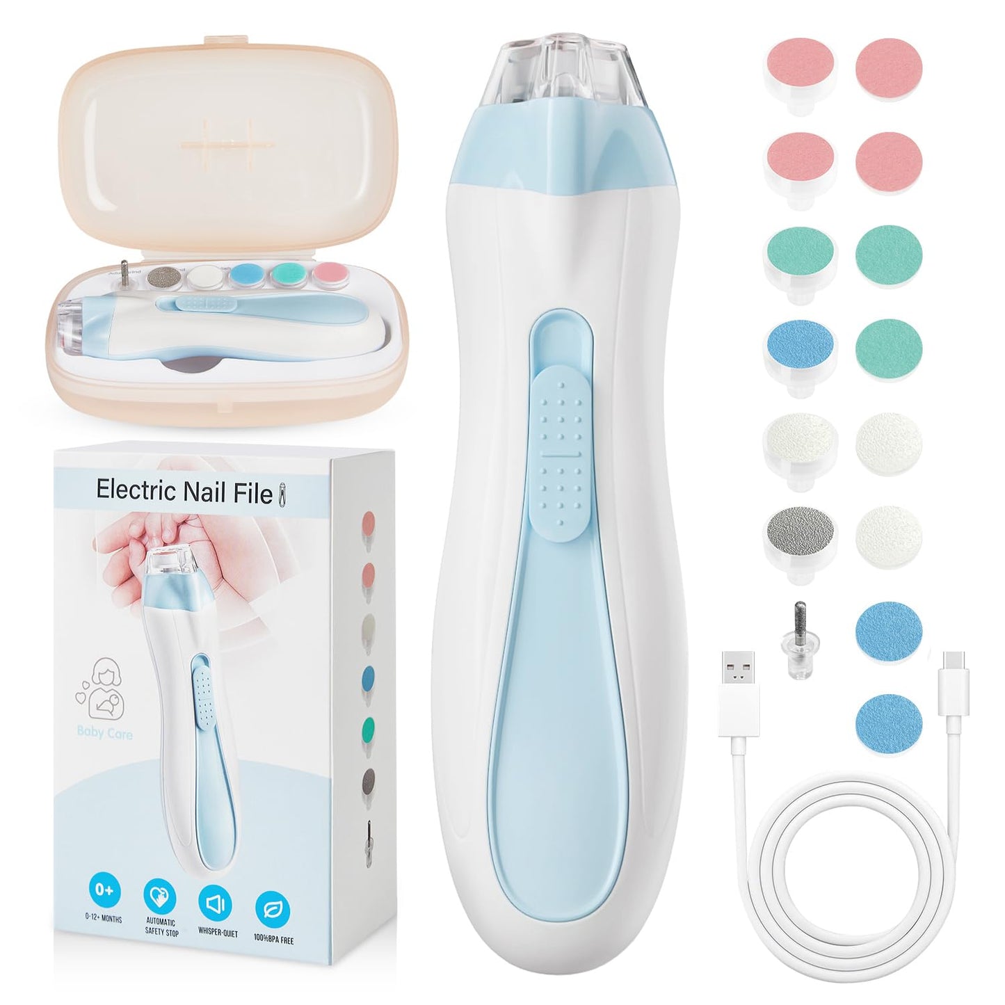 Electric Baby Nail Trimmer – 15-in-1 Gentle Nail Care Kit