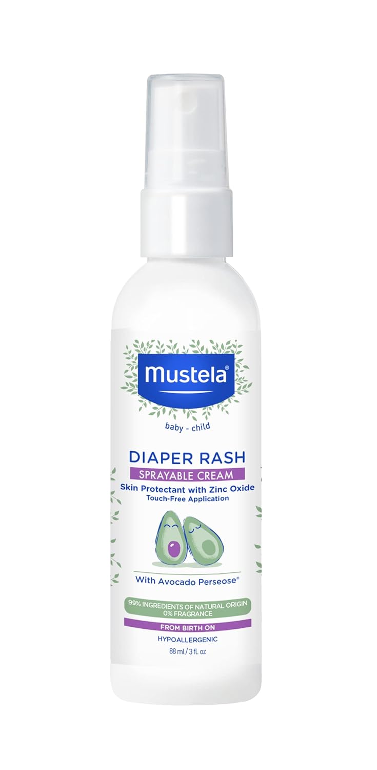 Baby Diaper Rash Cream Spray 3 Oz Zinc Oxide Avocado Fragrance Free