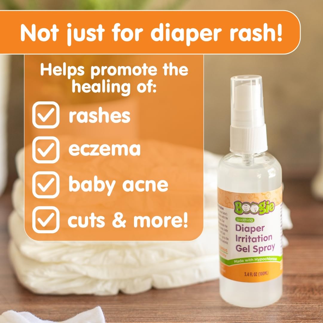 Boogie Diaper Rash Spray – Hypochlorous Acid Gel, 3-Pack