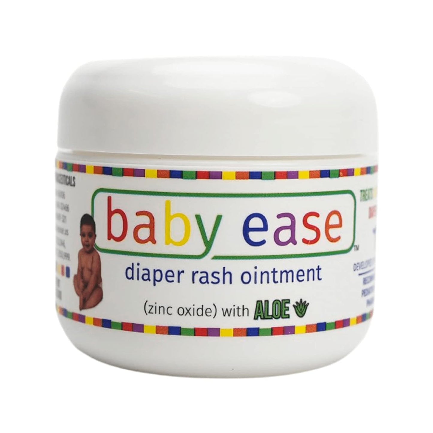 Baby Ease Diaper Rash Cream with Zinc Oxide & Aloe Vera Hypoallergenic Pediatrician Recommended, Phthalate & Paraben Free, Relief & Prevention