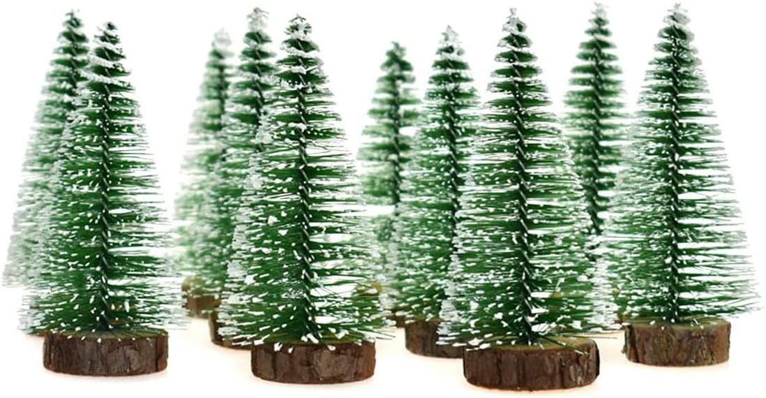Mini Snow Frost Trees Mini Christmas Tree Decor Home 100mm 10 PCS