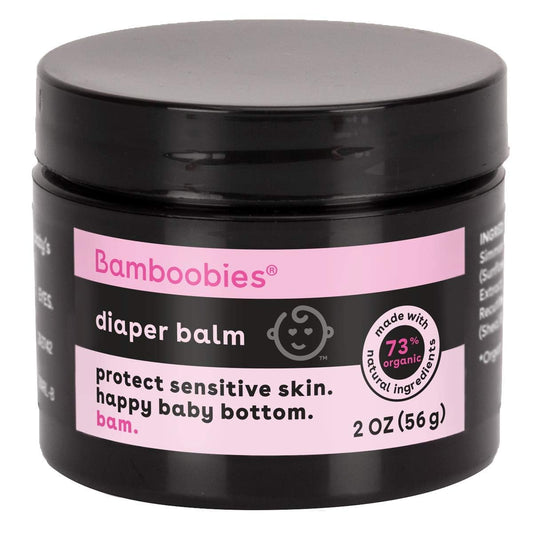 Bamboobies Diaper Balm Safe & Gentle Diaper Rash Cream, No Lanolin / Parabens / Petroleum, 2 oz (Made in USA)