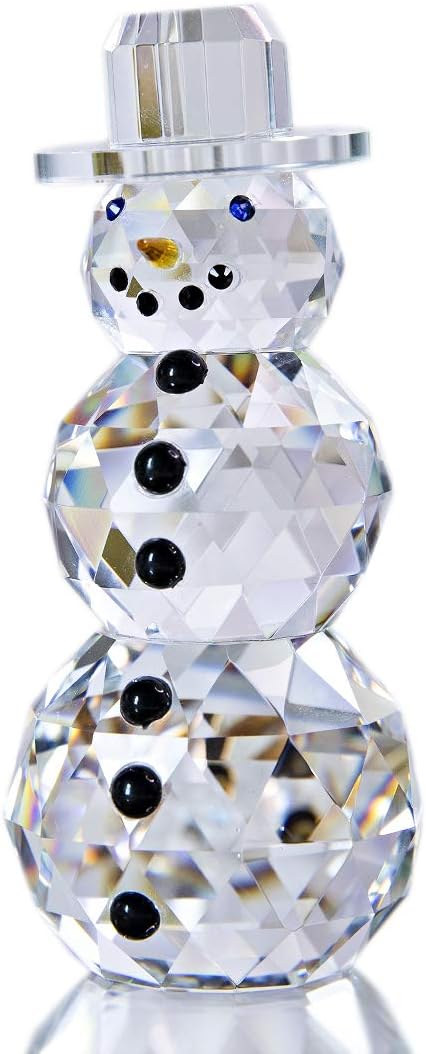 4.4" Crystal Snowman Figurines Collectibles with Hat