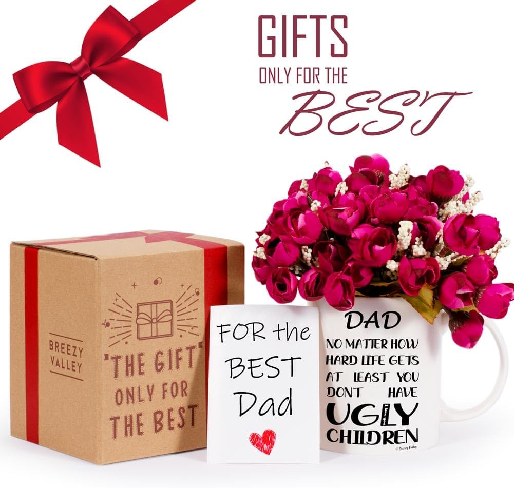 Breezy Valley Fathers Day Dad Gifts Funny Mug for Dad from Daughter Son