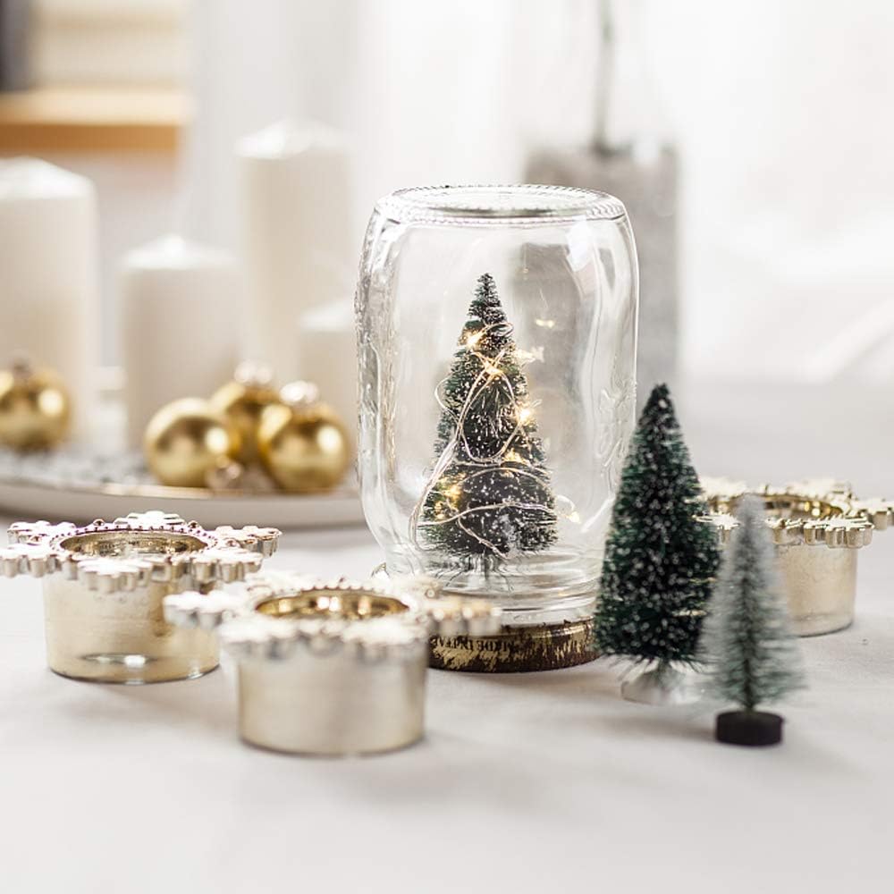 Mini Snow Frost Trees Mini Christmas Tree Decor Home 100mm 10 PCS