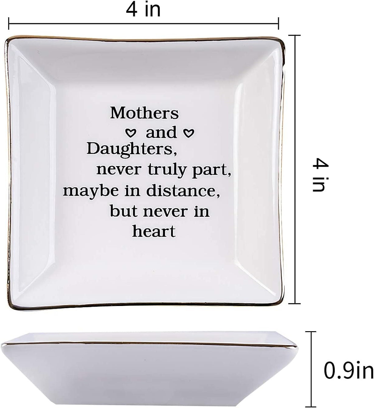 Ueerdand Gift for Mom from Daughter, Mother's Day, Christmas, Thanksgiving, Birthday Gift for Mother and Daughter Ceramic Ring Dish Decorative Jewelry Tray
