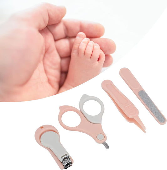 4-in-1 Baby Nail Care Kit with Clipper Scissors File Tweezers and Storage Box