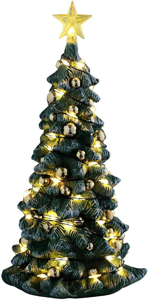 Lemax Snowy Christmas Tree, Clear Light, Battery-Operated(4.5V), Lighted Trees, #54526