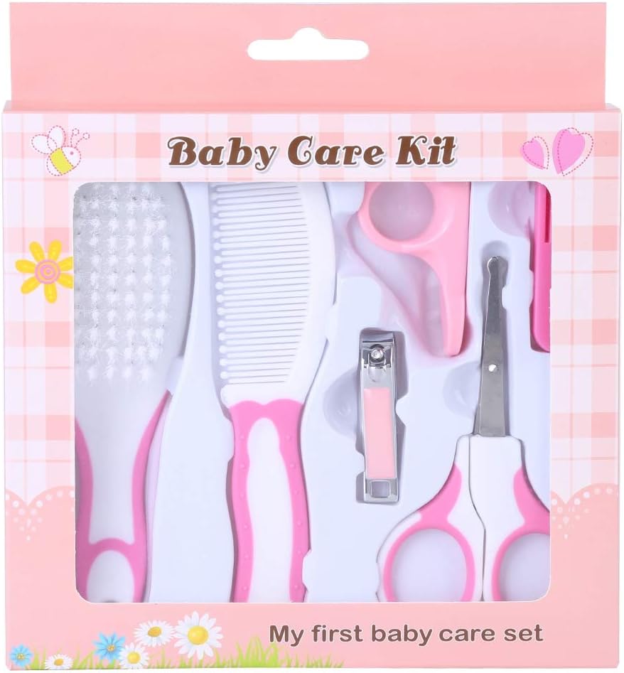 6-Piece Baby Healthcare and Grooming Kit Portable Nursery Care Set for Newborns Toddlers