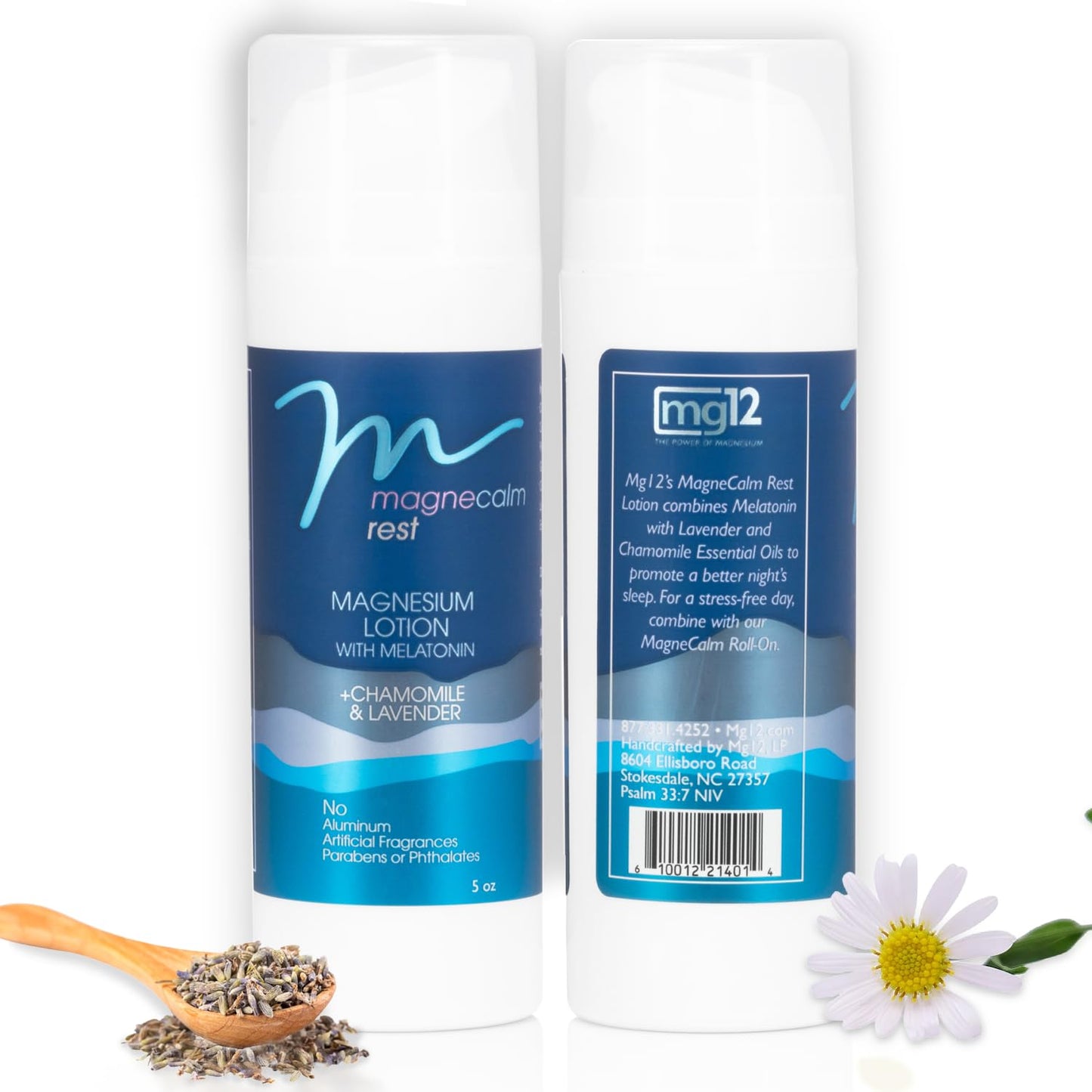 Magnesium Rest Lotion with Melatonin Lavender Chamomile for Peaceful Sleep 5oz