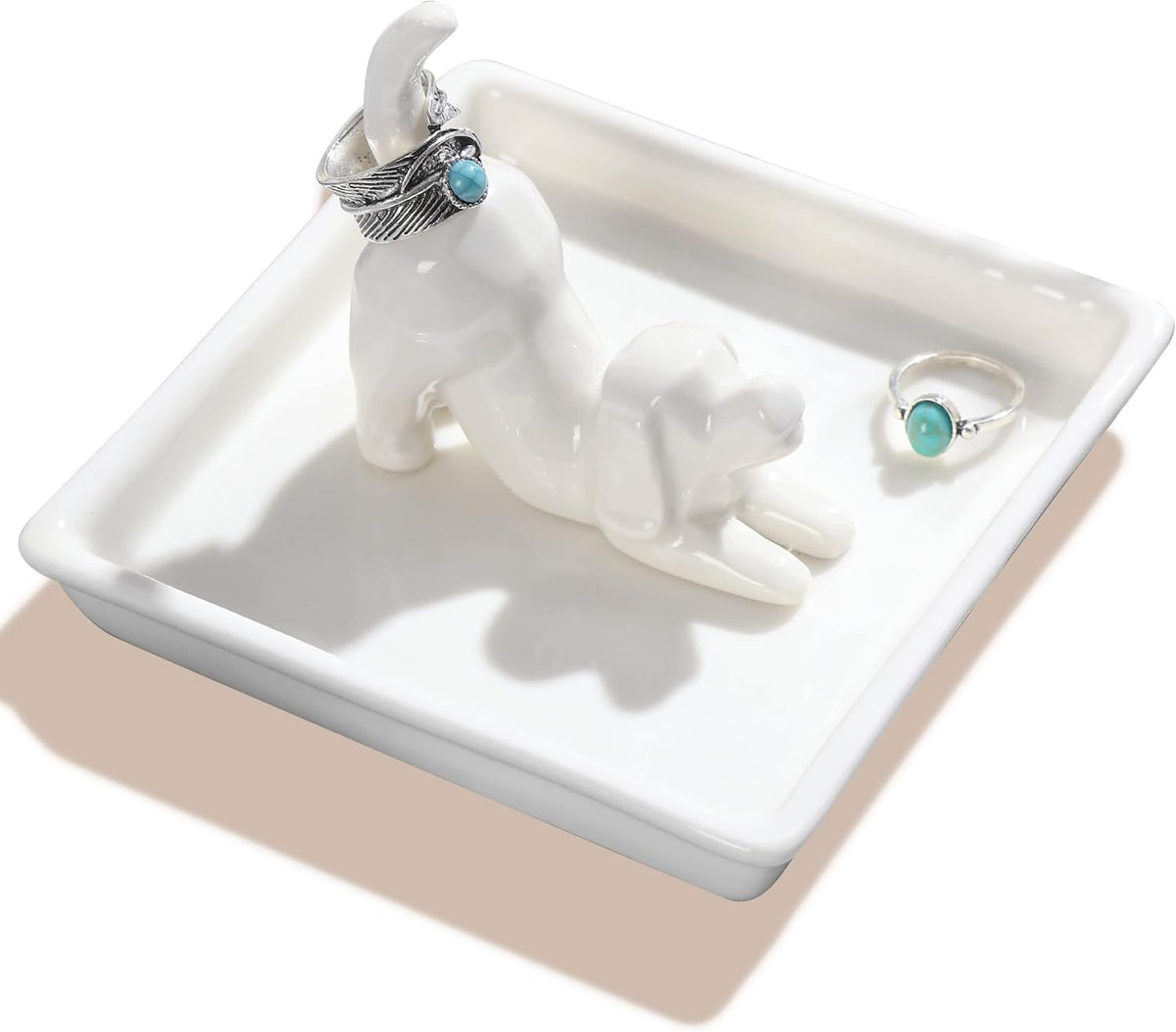 PUDDING CABIN Dog Mom Gifts for Women, Dog Ring Holder Dish Jewelry Holder, Dogs Lover Gift for Women Friends Female Mom Grandma Aunt as Mothers Day Birthday Wedding Christmas Gift