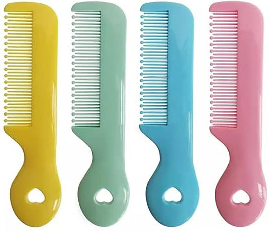 4 Pack Colorful Round Tip Baby Combs for Gentle Newborn and Infant Scalp Care