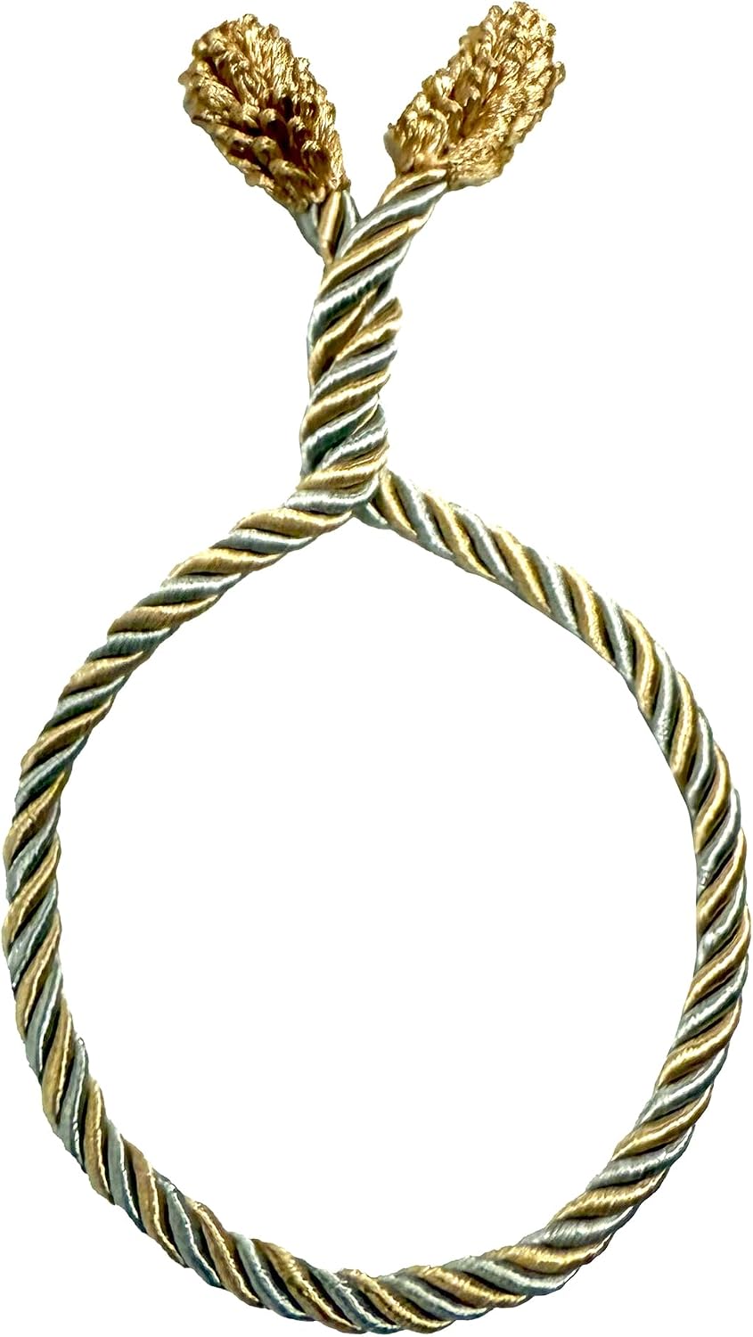 Haute Decor Decorative Twist Ties 6 Pack 16 inches (Gold & Silver) - Hang Garland, Lights, Decorations from Bannister or Railings for Christmas Holidays or Use Year-Round