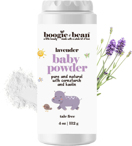 Lavender Baby Powder with Cornstarch Talc-Free Natural Kaolin Clay & Oatmeal Gentle Moisturizing Body Powder