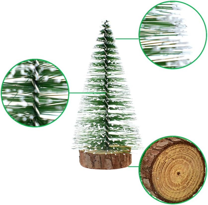 Mini Snow Frost Trees Mini Christmas Tree Decor Home 100mm 10 PCS