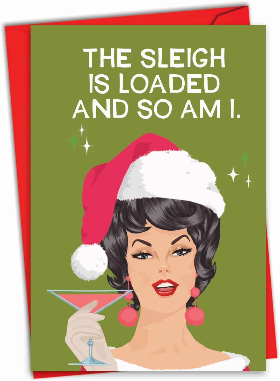 NobleWorks 1 Christmas Funny Adult Loaded Sleigh Merry Christmas C2931XSG