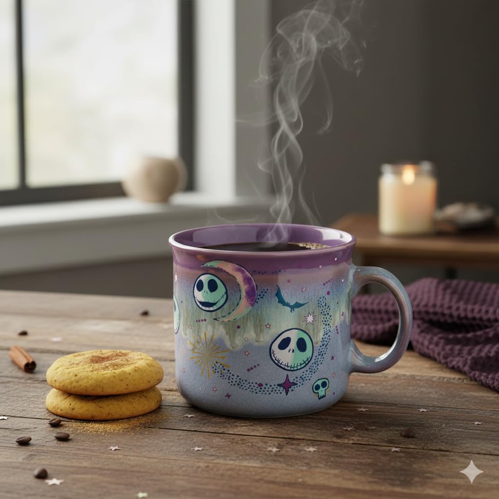 Silver Buffalo Disney Nightmare Before Christmas, Ceramic Camper Mug, 20oz