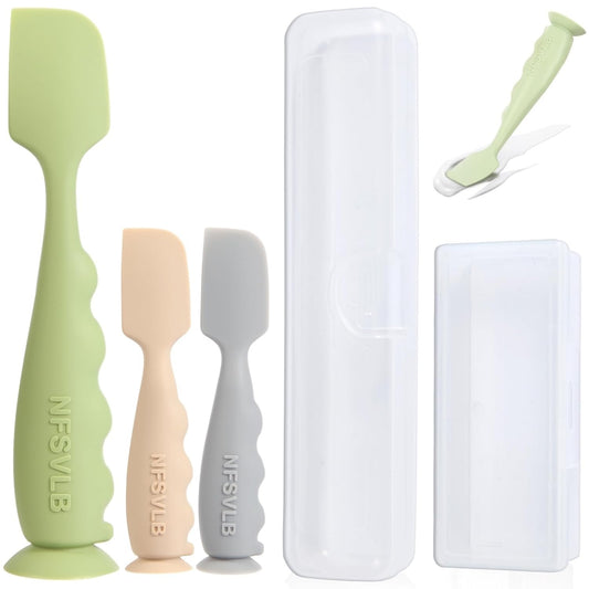 3 Pack Baby Diaper Cream Spatulas with Travel Cases Soft Applicator for Rash Care
