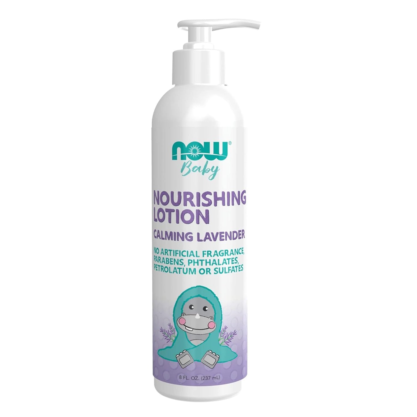 NOW Baby Nourishing Lotion Calming Lavender, Paraben-Free, 8 fl oz