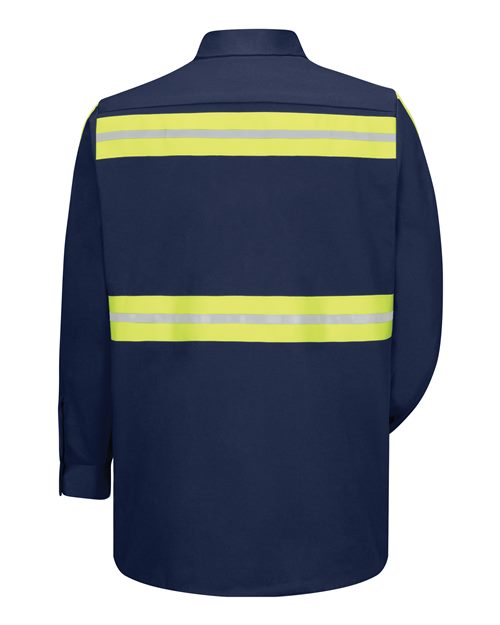 Enhanced Visibility Long Sleeve Cotton Work Shirt - Tall Sizes | USA Decoration