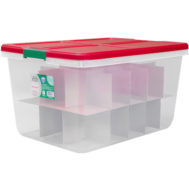 Holiday Living 54 -Compartment Clear Plastic Ornament Storage Box