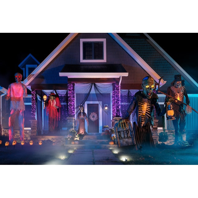 Haunted Living 12-ft Lighted Animatronic Scarecro | USA Decoration