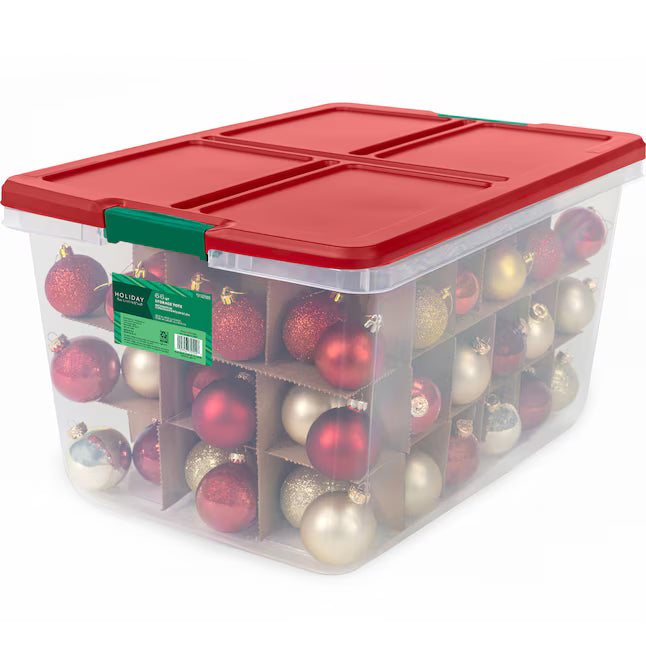 Holiday Living 54 -Compartment Clear Plastic Ornament Storage Box