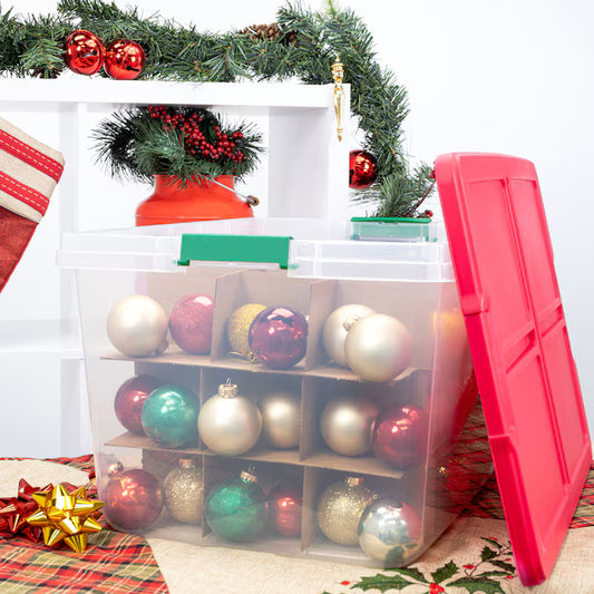 Holiday Living 54 -Compartment Clear Plastic Ornament Storage Box