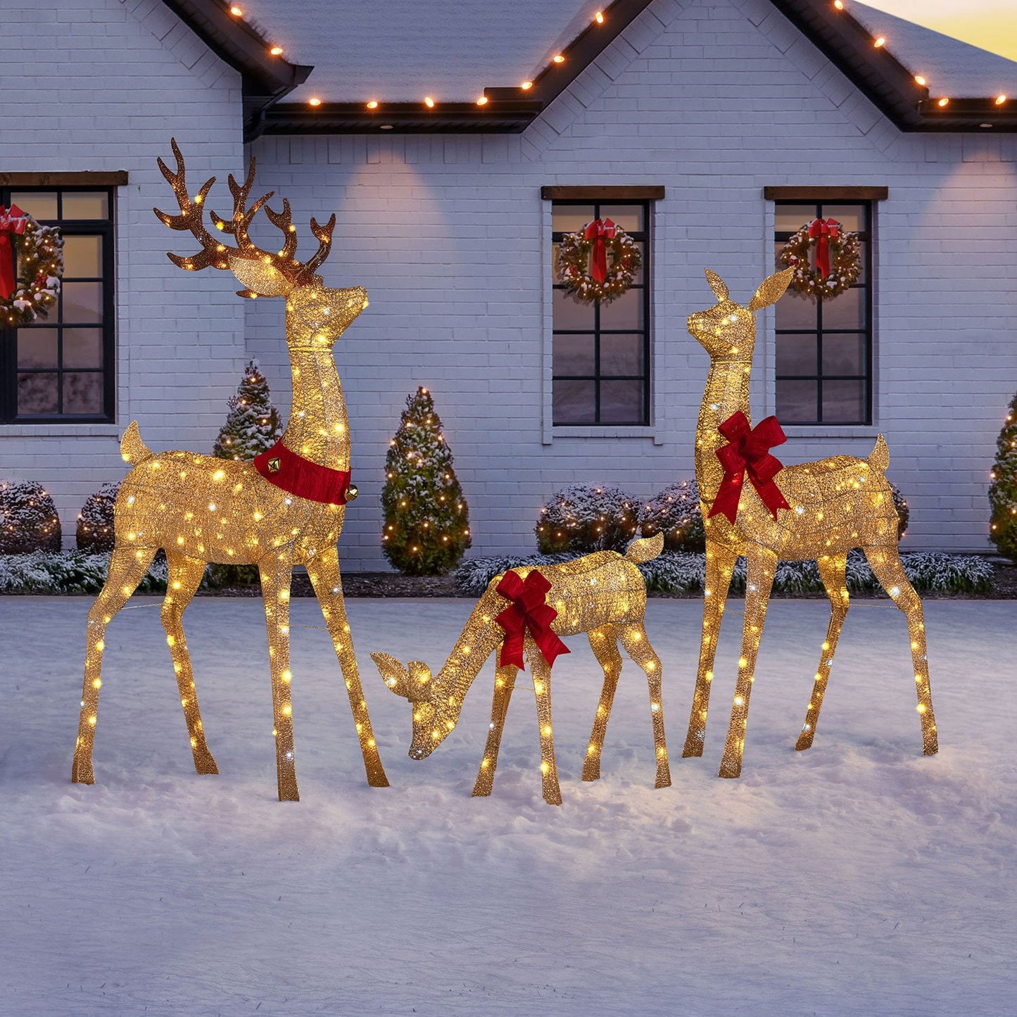 Member's Mark Pre-Lit Animated Deer Family, Set of 3 | USA Decoration®