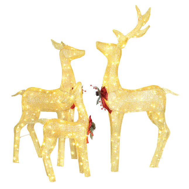 VEIKOUS 53.3-in Freestanding Reindeer Yard decoration with Clear LED Lights