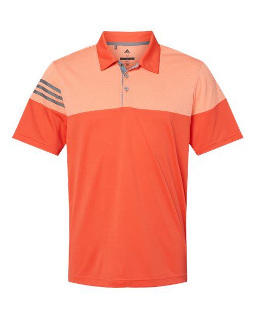 Heathered 3-Stripes Colorblocked Polo | USA Decoration