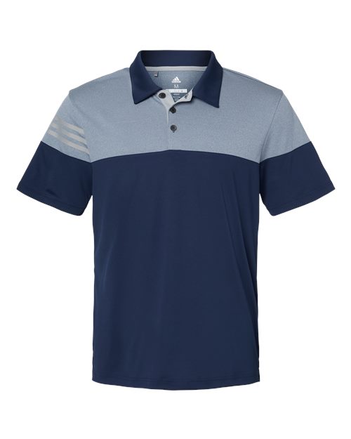 Heathered 3-Stripes Colorblocked Polo | USA Decoration