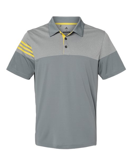 Heathered 3-Stripes Colorblocked Polo | USA Decoration