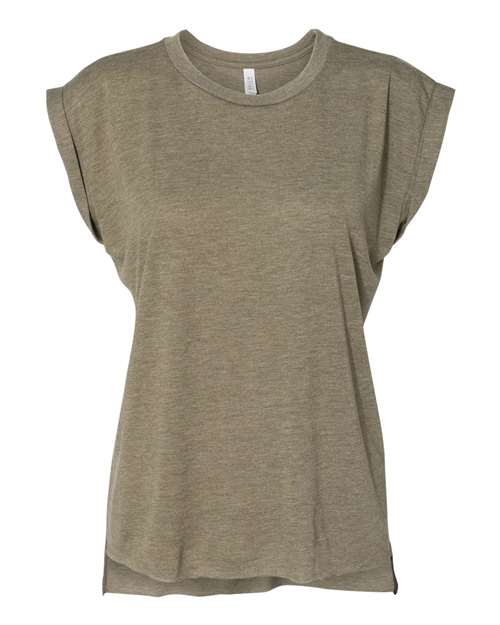 Women’s Flowy Rolled Cuffs Muscle Tee | USA Decoration