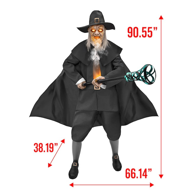 Wednesday 7.5ft Talking LED Flaming Joseph Crackstone Animatronic | USA Decoration