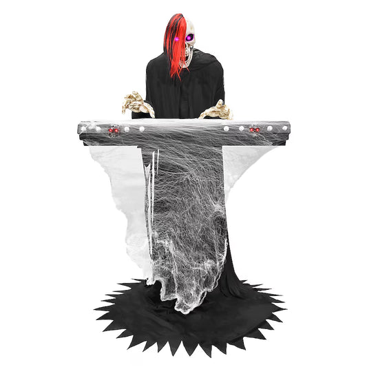 Haunted Living 6-ft Skeleton Reaper Keyboard Player Motion Activated Animatronic