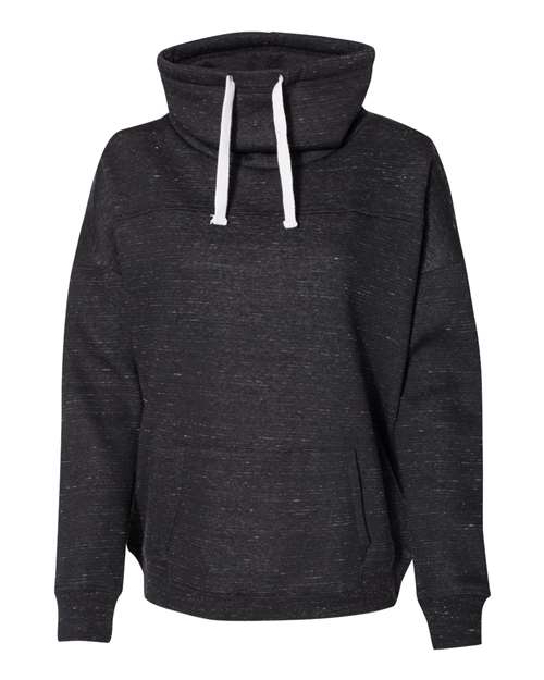 J. America Women’s Mélange Fleece Cowl Neck Sweatshirt