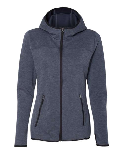 Women's HeatLast™ Fleece Tech Full-Zip Hooded Sweatshirt | USA Decoration