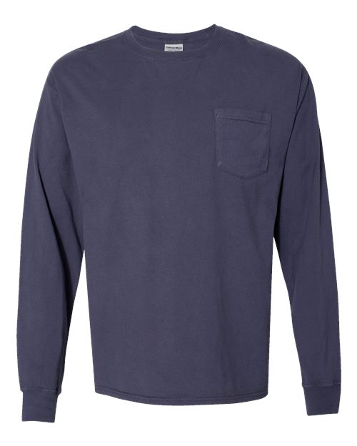 Garment-Dyed Long Sleeve T-Shirt With a Pocket | USA Decoration®