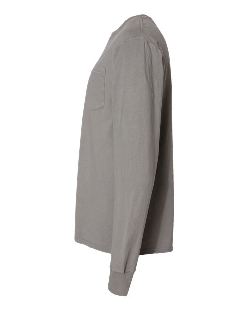 Garment-Dyed Long Sleeve T-Shirt With a Pocket | USA Decoration®