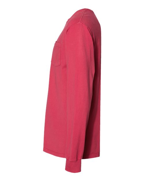 Garment-Dyed Long Sleeve T-Shirt With a Pocket | USA Decoration®