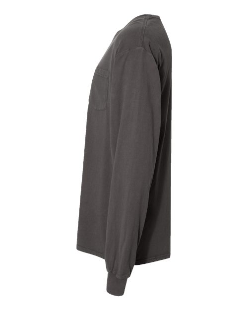 Garment-Dyed Long Sleeve T-Shirt With a Pocket | USA Decoration®