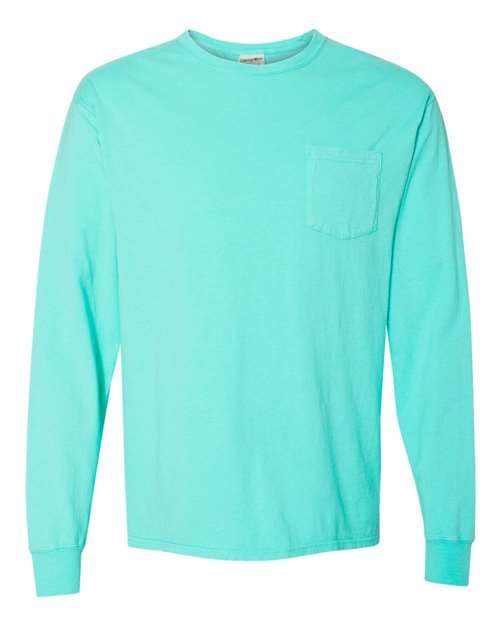 Garment-Dyed Long Sleeve T-Shirt With a Pocket | USA Decoration®
