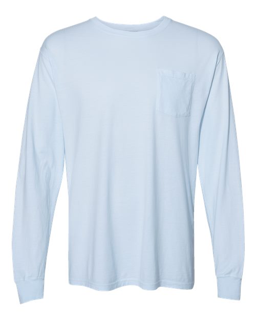 Garment-Dyed Long Sleeve T-Shirt With a Pocket | USA Decoration®