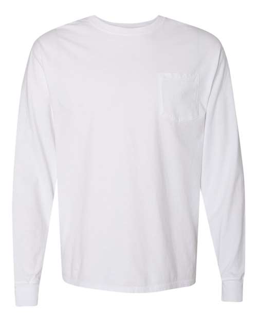 Garment-Dyed Long Sleeve T-Shirt With a Pocket | USA Decoration®